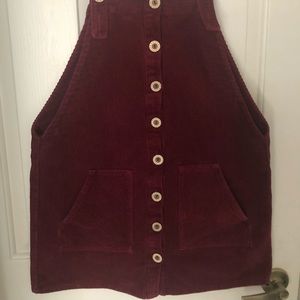 FOREVER 21 CORDUROY OVERALL MINI DRESS